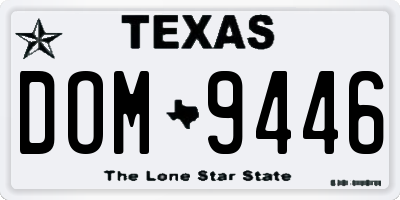 TX license plate DOM9446