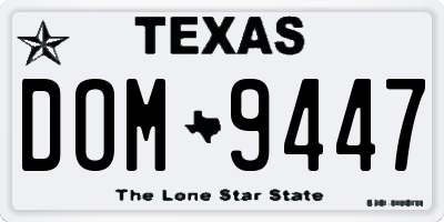 TX license plate DOM9447
