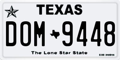 TX license plate DOM9448