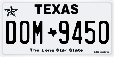 TX license plate DOM9450
