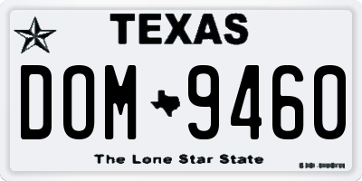 TX license plate DOM9460