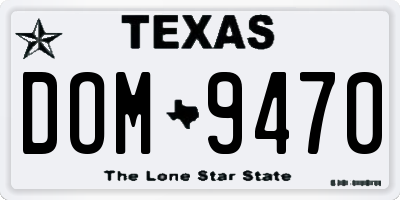 TX license plate DOM9470
