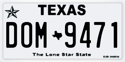 TX license plate DOM9471
