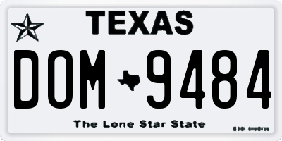 TX license plate DOM9484