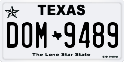 TX license plate DOM9489