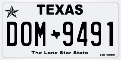 TX license plate DOM9491