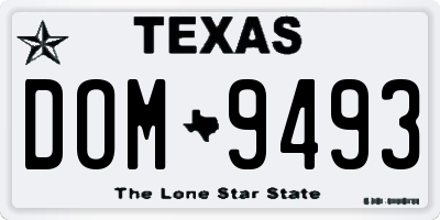 TX license plate DOM9493