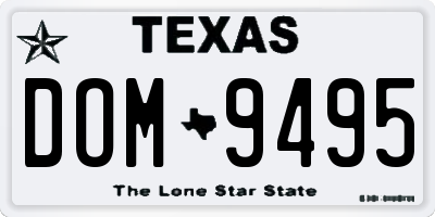 TX license plate DOM9495