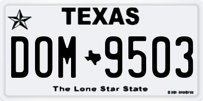 TX license plate DOM9503