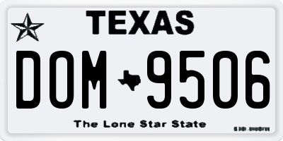 TX license plate DOM9506