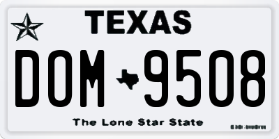 TX license plate DOM9508