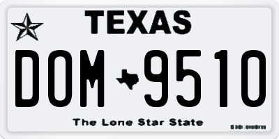 TX license plate DOM9510