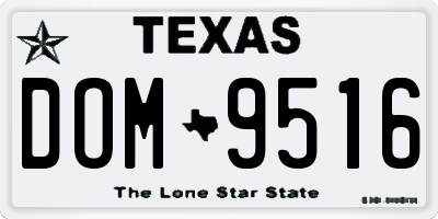 TX license plate DOM9516