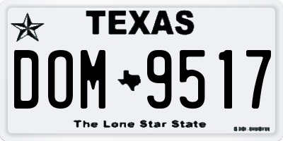 TX license plate DOM9517