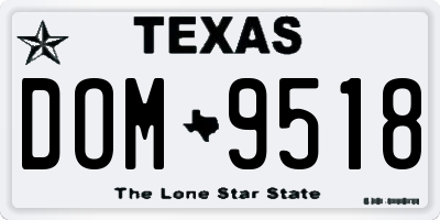 TX license plate DOM9518