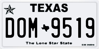 TX license plate DOM9519