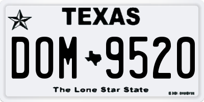TX license plate DOM9520