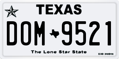 TX license plate DOM9521