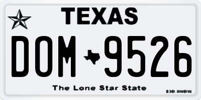 TX license plate DOM9526