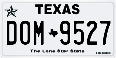 TX license plate DOM9527