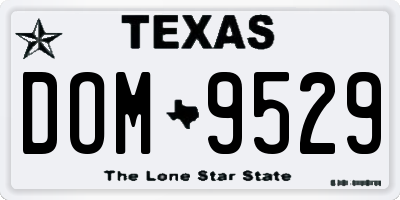 TX license plate DOM9529