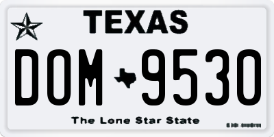 TX license plate DOM9530
