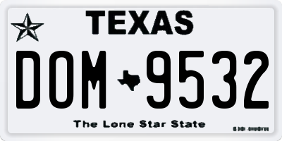 TX license plate DOM9532