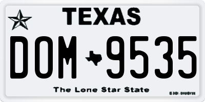 TX license plate DOM9535