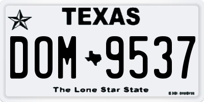 TX license plate DOM9537