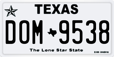 TX license plate DOM9538