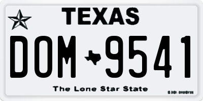 TX license plate DOM9541