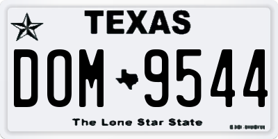 TX license plate DOM9544