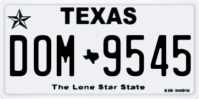 TX license plate DOM9545
