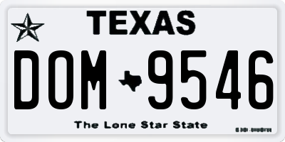 TX license plate DOM9546