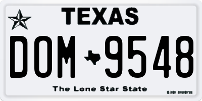 TX license plate DOM9548