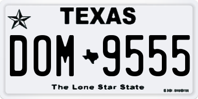TX license plate DOM9555