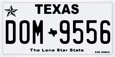 TX license plate DOM9556