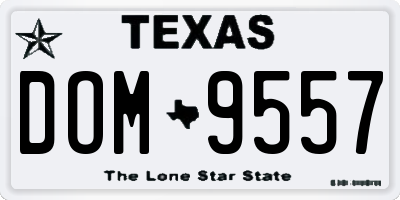 TX license plate DOM9557