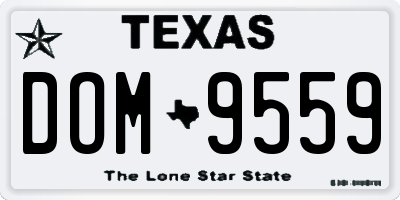 TX license plate DOM9559