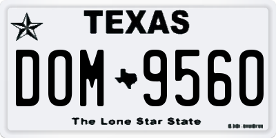 TX license plate DOM9560
