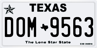 TX license plate DOM9563
