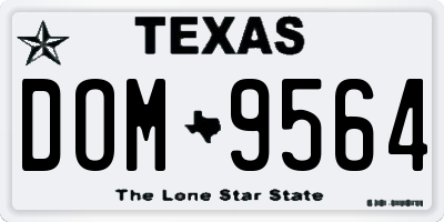TX license plate DOM9564