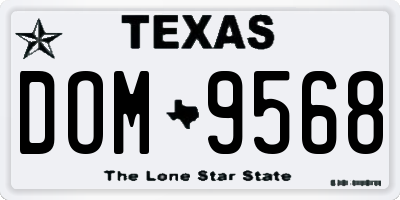 TX license plate DOM9568
