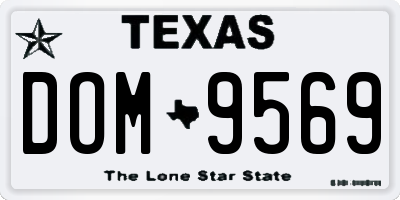 TX license plate DOM9569