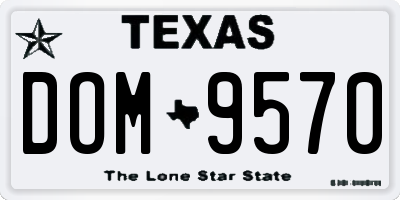 TX license plate DOM9570