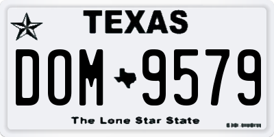 TX license plate DOM9579