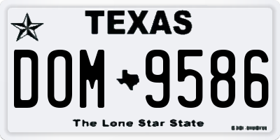 TX license plate DOM9586