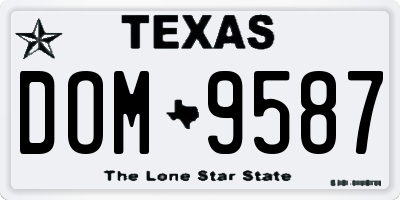 TX license plate DOM9587