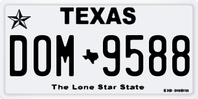 TX license plate DOM9588