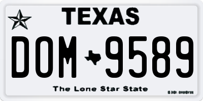 TX license plate DOM9589